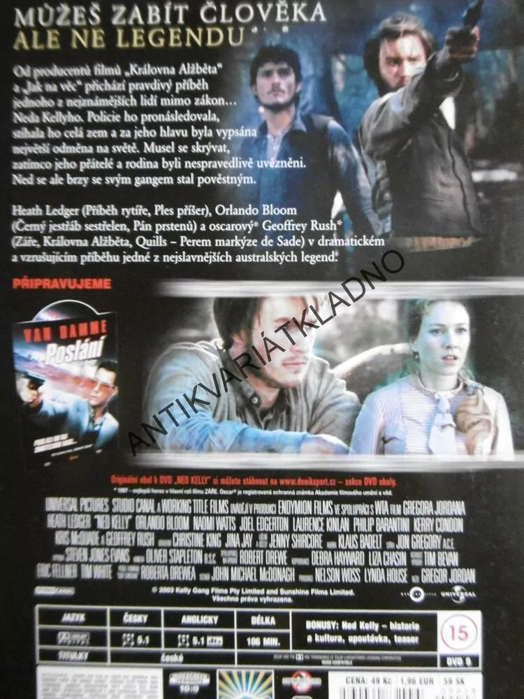 NED KELLY, LEDGER, BLOOM, WATTS, RUSH, DVD FILM