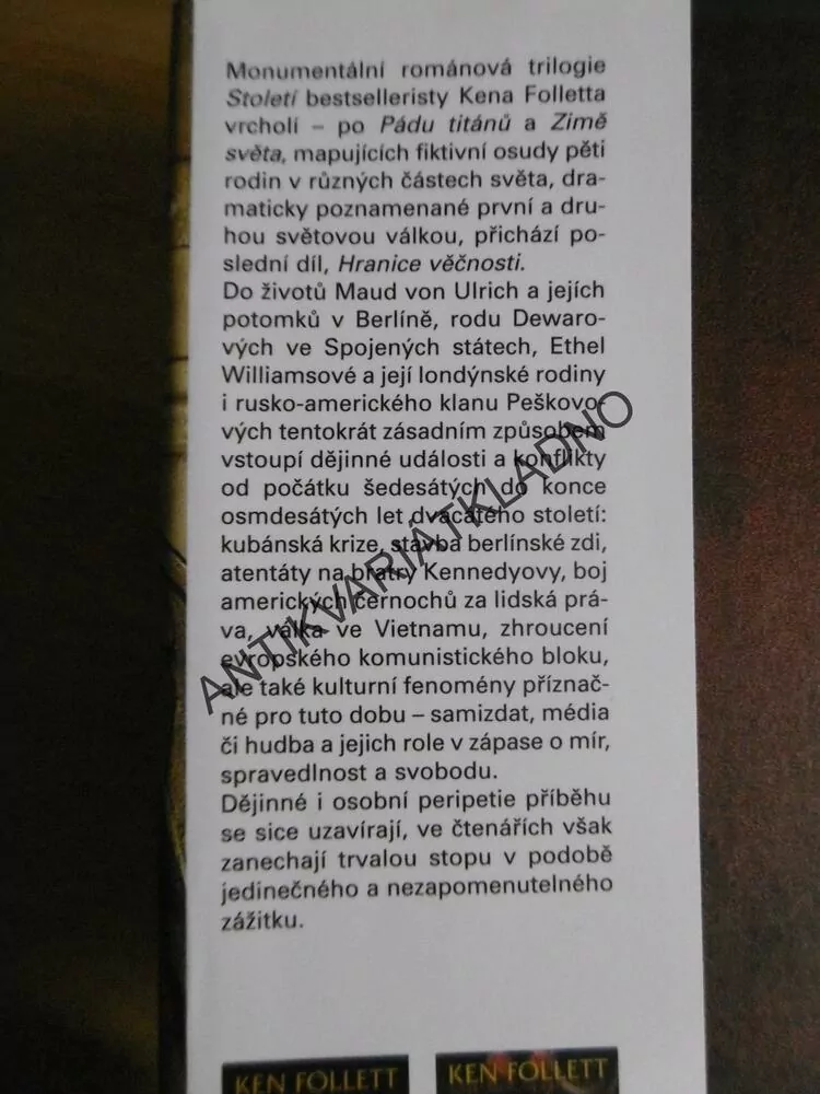 HRANICE VĚČNOSTI, 3.DÍL TRILOGIE STOLETÍ, KEN FOLLETT, **an