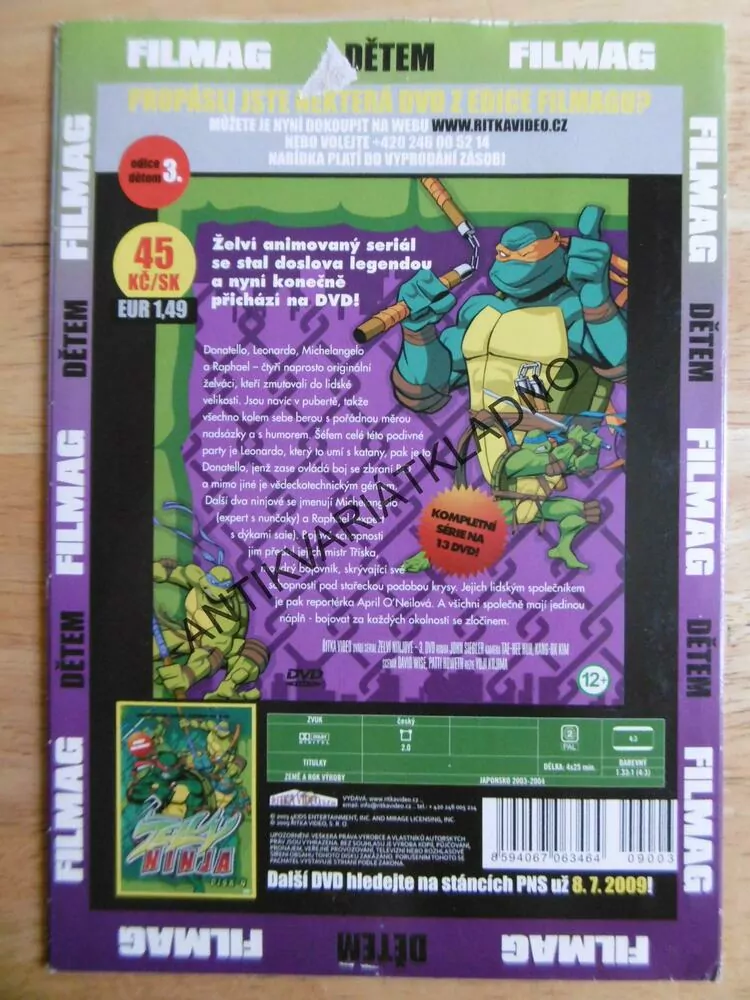 ŽELVY NINJA 4., DVD FILM 