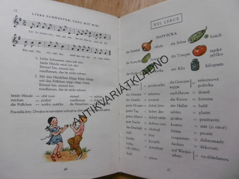 UČÍME SE NĚMECKY, HOLDOŠOVÁ, 1958, nevyšisovaný hřbet