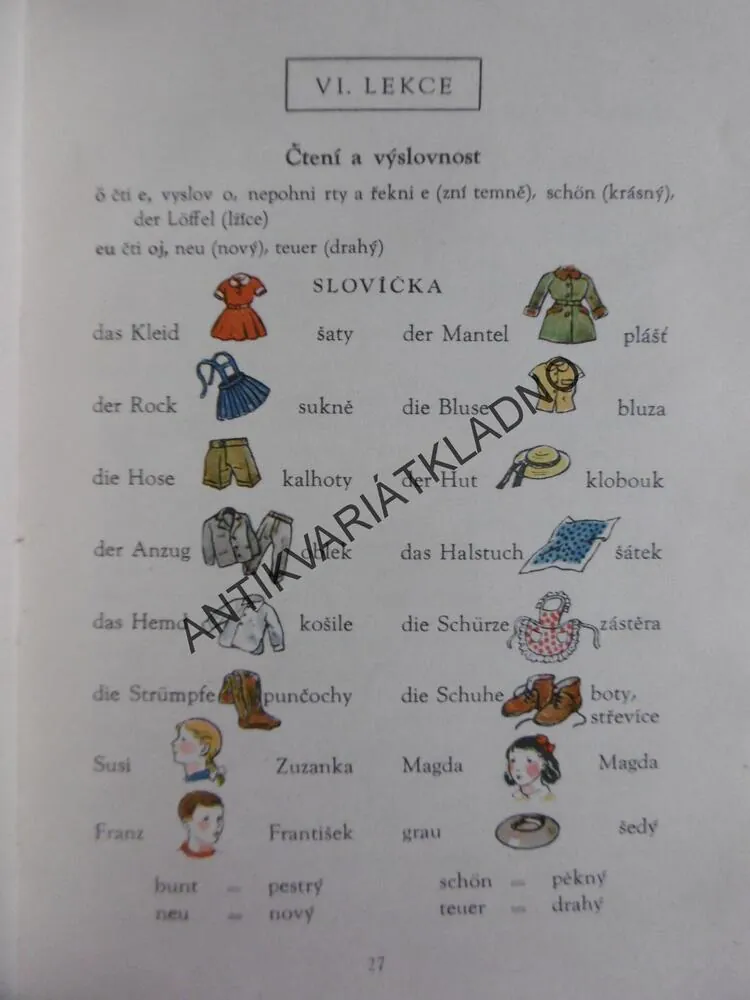 UČÍME SE NĚMECKY, HOLDOŠOVÁ, 1958, nevyšisovaný hřbet