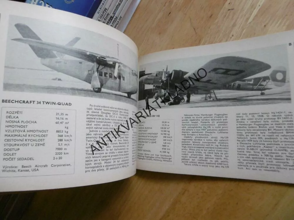 ATLAS LETADEL, ČTYŘMOTOROVÁ A VĚTŠÍ PÍSTOVÁ DOPRAVNÍ LETADLA, NĚMEČEK, NADAS, **an