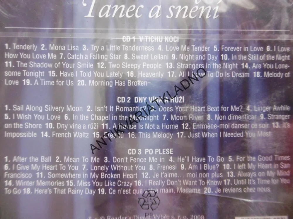TANEC A SNĚNÍ, SVĚT HUDBY A TANCE, 3 CD, prasklina na obalu