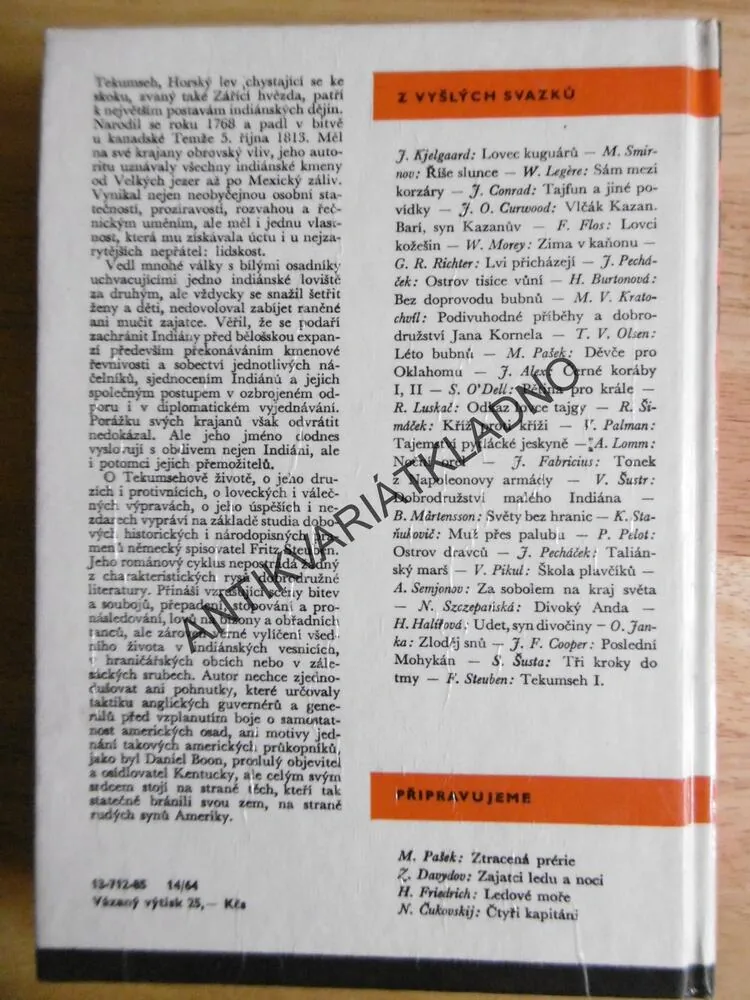 KOD 116/1 TEKUMSEH, FRITZ STEUBEN, VRAŠTIL, 1985, **an