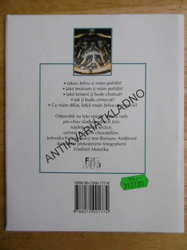 SLADKOVODNÍ ŽELVA, BYDLÍ S NÁMI, PRŮVODCE PRO MLADÉ CHOVATELE, **an