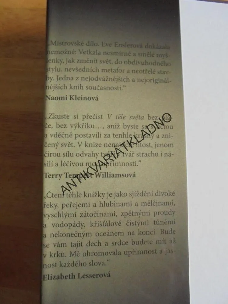 V TĚLE SVĚTA, EVE ENSLEROVÁ,**an