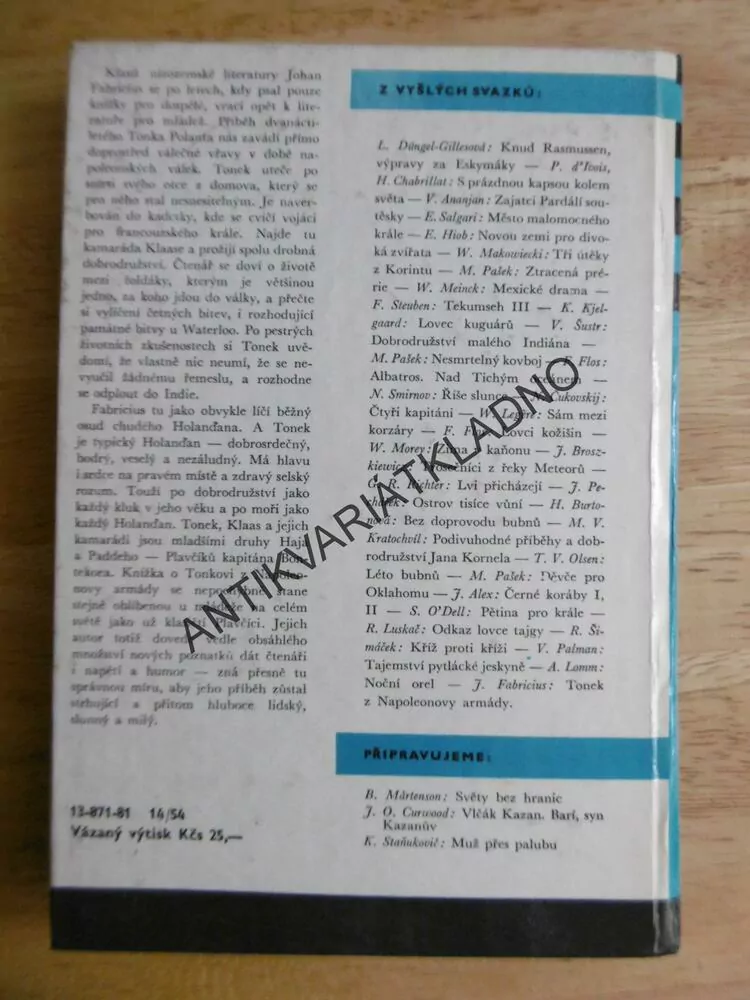 KOD 157 - TONEK Z NAPOLEONOVY ARMÁDY, JOHAN FABRICIUS, **an