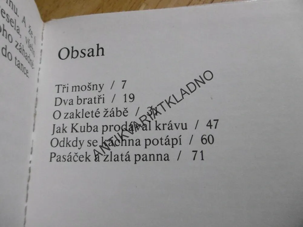 O ZAKLETÉ ŽÁBĚ, SLOVENSKÉ LIDOVÉ POHÁDKY, O. SLIACKY, **an