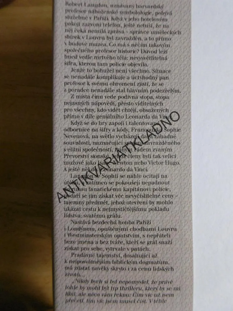 ŠIFRA MISTRA LEONARDA, DAN BROWN, **an