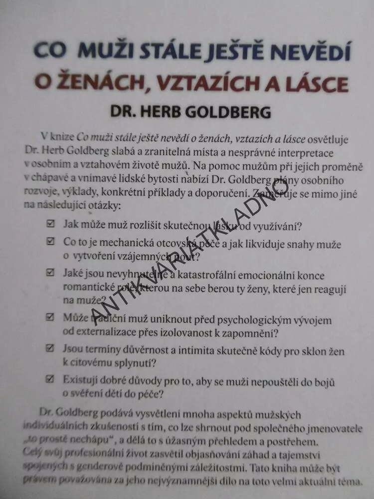 CO MUŽI STÁLE JEŠTĚ NEVĚDÍ O ŽENÁCH, VZTAZÍCH A LÁSCE, HERB GOLDBERG, **an