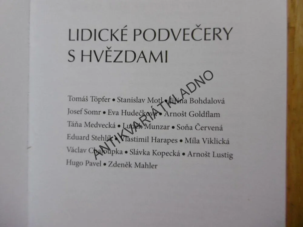 LIDICKÉ PODVEČERY S HVĚZDAMI, LIDICE, **an