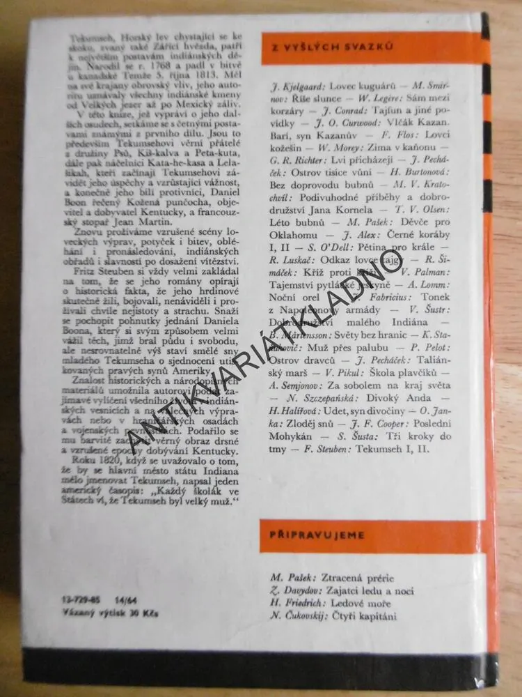KOD 116/2 TEKUMSEH, FRITZ STEUBEN, VRAŠTIL, 1973, **an