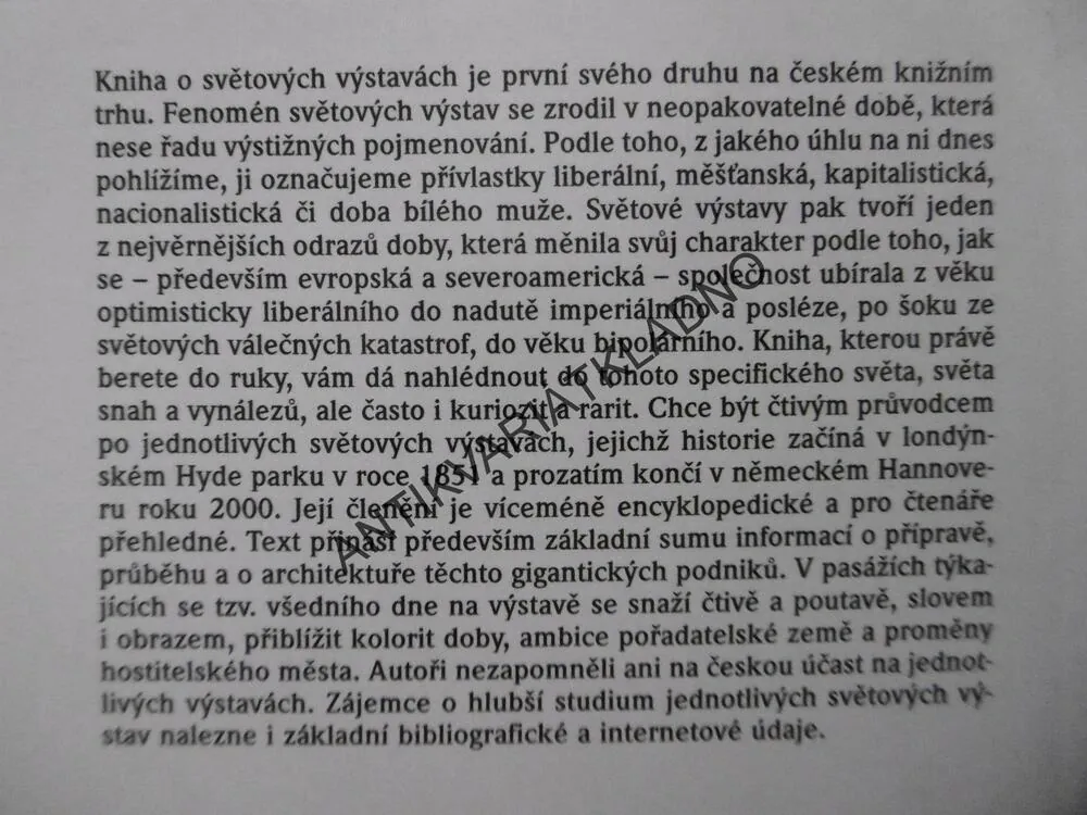 SVĚTOVÉ VÝSTAVY, OD LONDÝNA 1851 PO HANNOVER 2000, JAROSLAV HALADA, MILAN HLAVAČKA, **an
