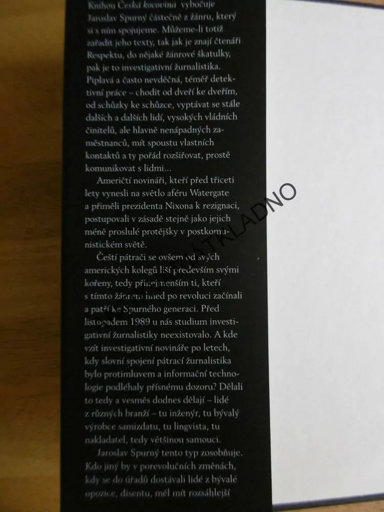 ČESKÁ KOCOVINA, JAROSLAV SPURNÝ, **an