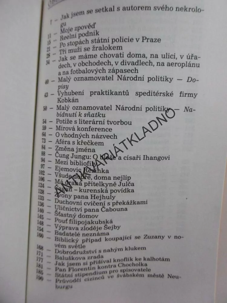 POVÍDKY, 1-2, JAROSLAV HAŠEK, **an