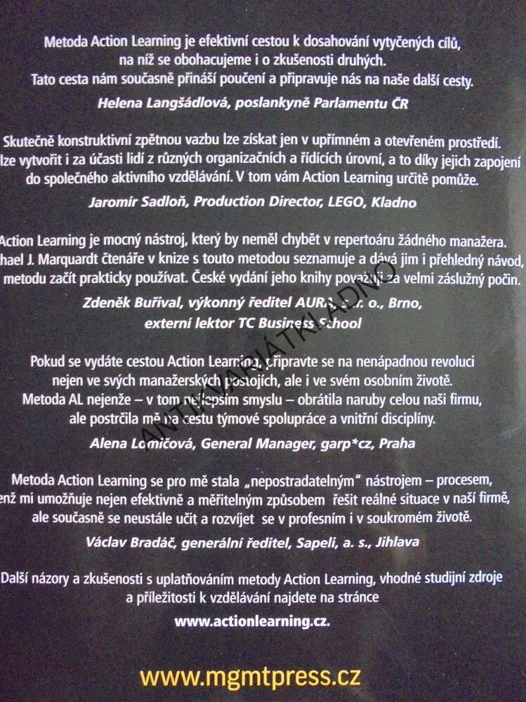 ACTION LEARNING, UČINNÁ METODA ŘEŠENÍ PROBLÉMŮ, **an