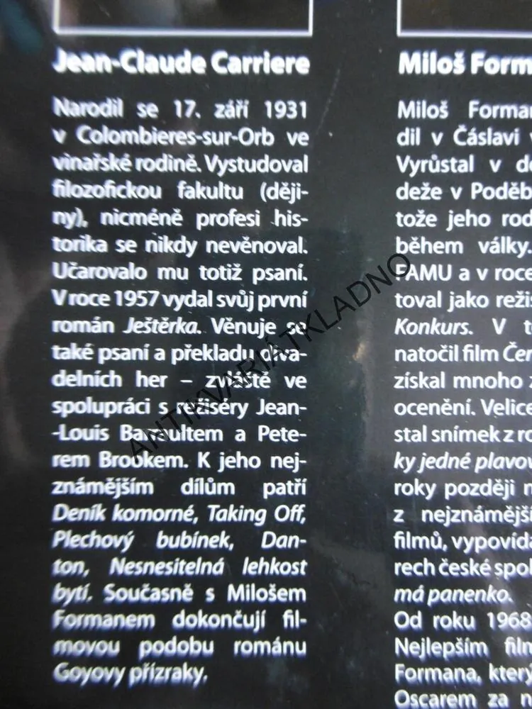 GOYOVY PŘÍZRAKY, MILOŠ FORMAN, JEAN CLAUDE CARRIERE, **an