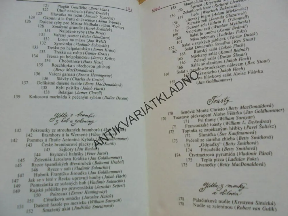 KUCHAŘSKÉ RECEPTY VYPSANÉ Z KRÁSNÉ LITERATURY, JISKROVÁ, ADOLF BORN, **an