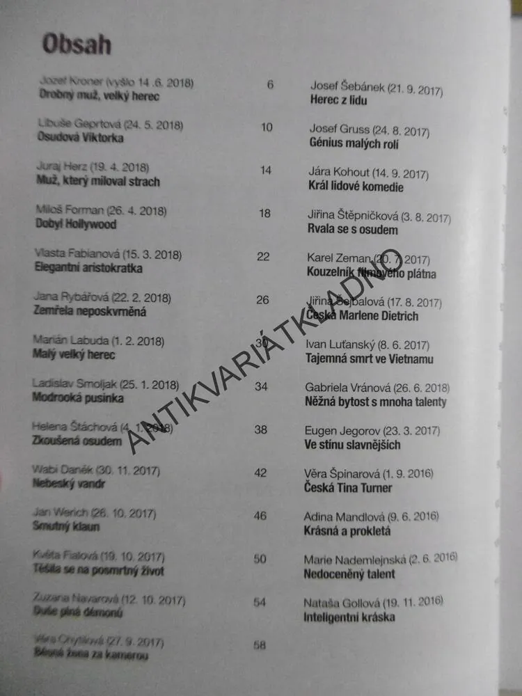 HVĚZDY, NA KTERÉ NEZAPOMENEME, EDICE SEDMIČKA