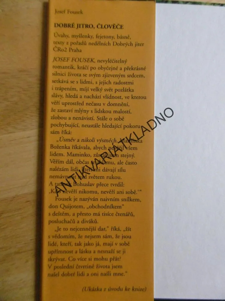 DOBRÉ JITRO,ČLOVĚČE, JOSEF FOUSEK,