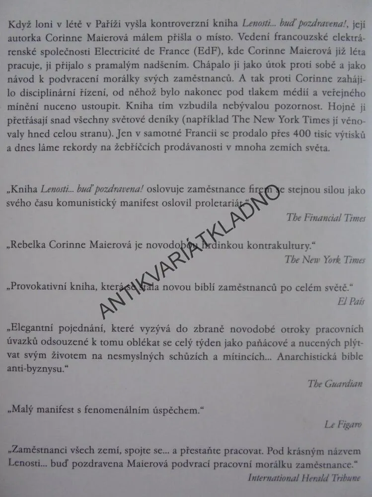 LENOSTI... BUĎ POZDRAVENA! C.MAIEROVÁ, **an