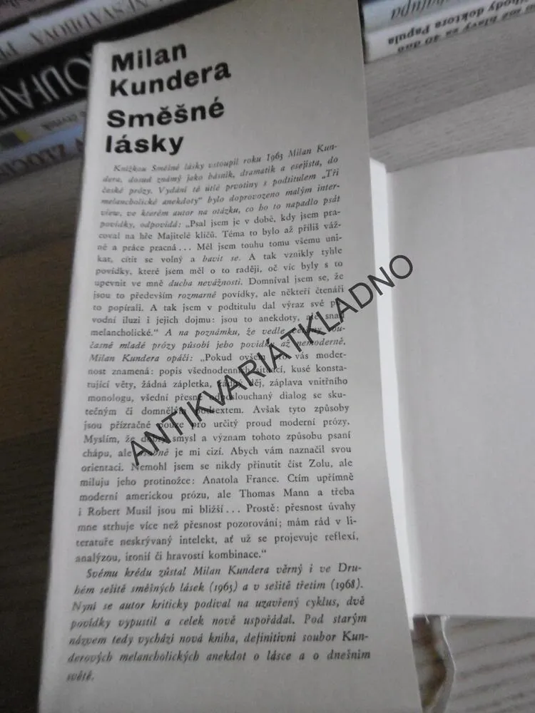SMĚŠNÉ LÁSKY, MILAN KUNDERA,