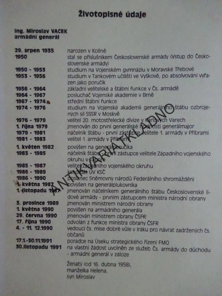 PROČ BYCH MĚL MLČET..., MIROSLAV VACEK, **an