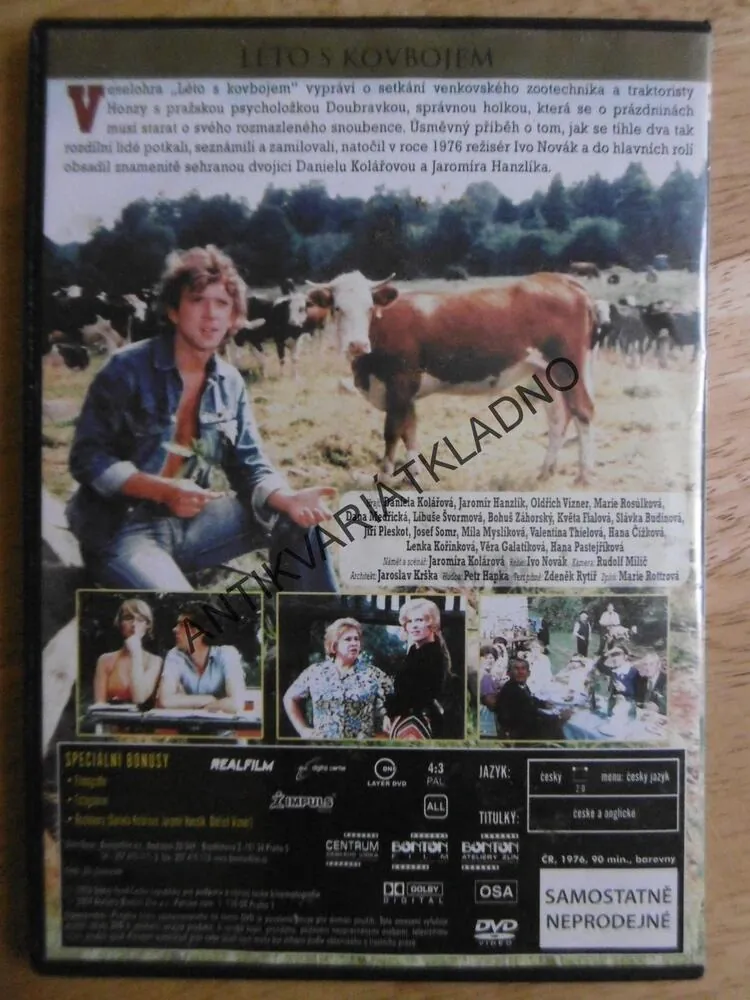 LÉTO S KOVBOJEM, KOLÁŘOVÁ, HANZLÍK, DVD FILM ČR