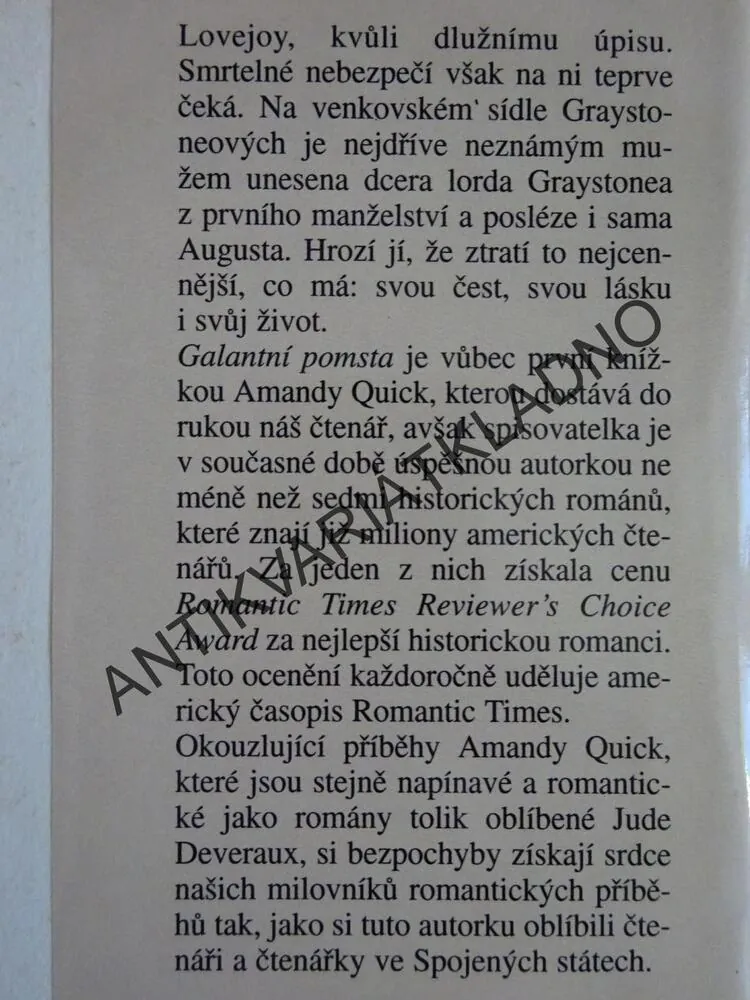 GALANTNÍ POMSTA, AMANDA QUICK, **an