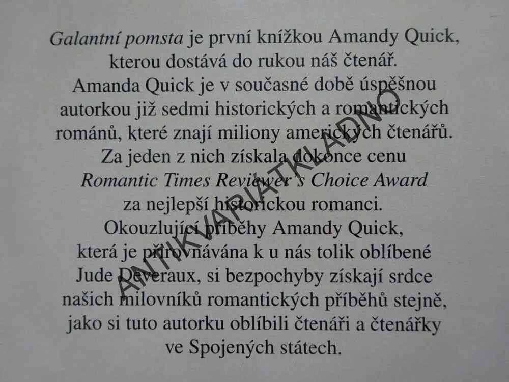 GALANTNÍ POMSTA, AMANDA QUICK, **an