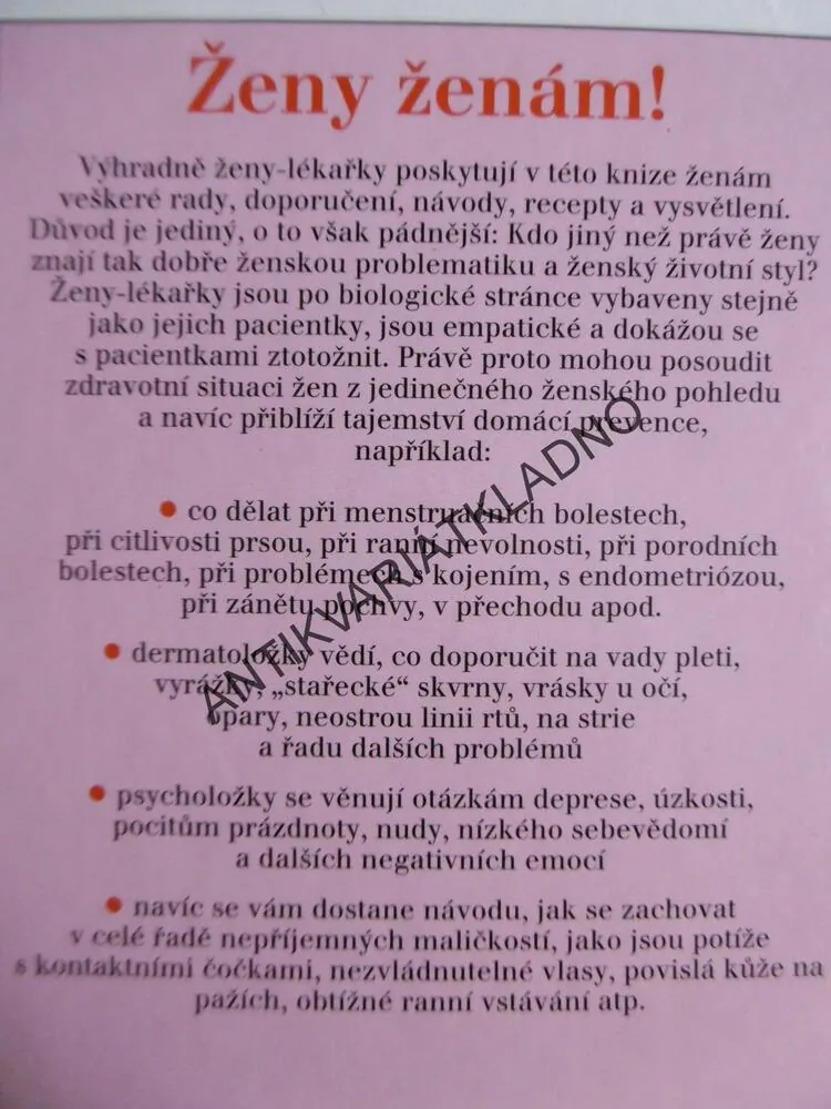 DOMÁCÍ LÉKAŘ PRO ŽENY, VÍCE NEŽ 200 NÁVODŮ NA DOMÁCÍ OŠETŘENÍ, **an