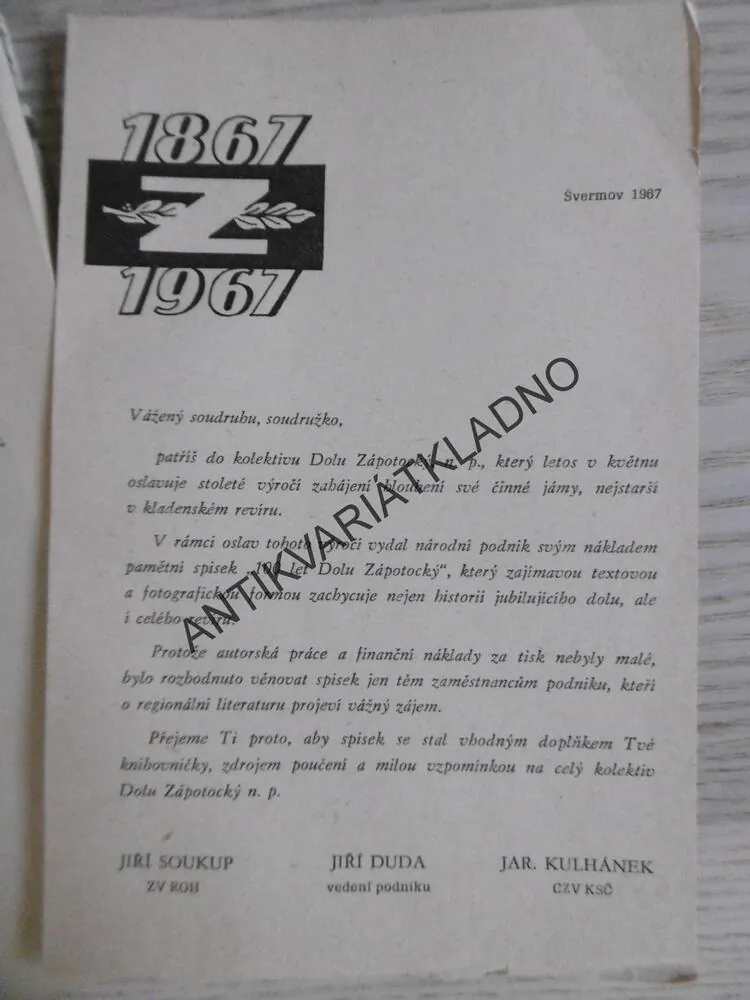 100 LET DOLU ZÁPOTOCKÝ KLADNO, **an