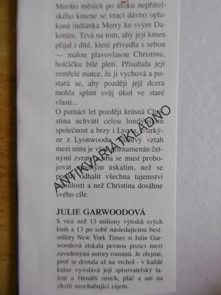 DÁMA Z DIVOČINY, JULIE GARWOOD, GARWOODOVÁ, stav a1, **an
