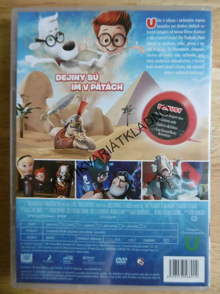DOBRODRUŽSTVÍ PÁNA PEABODYHO A SHERMANA, DVD FILM