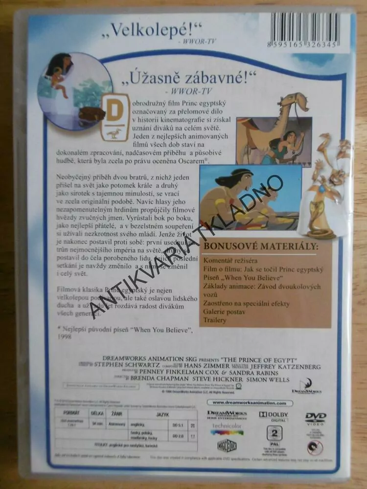 PRINC EGYPTSKÝ, DVD FILM