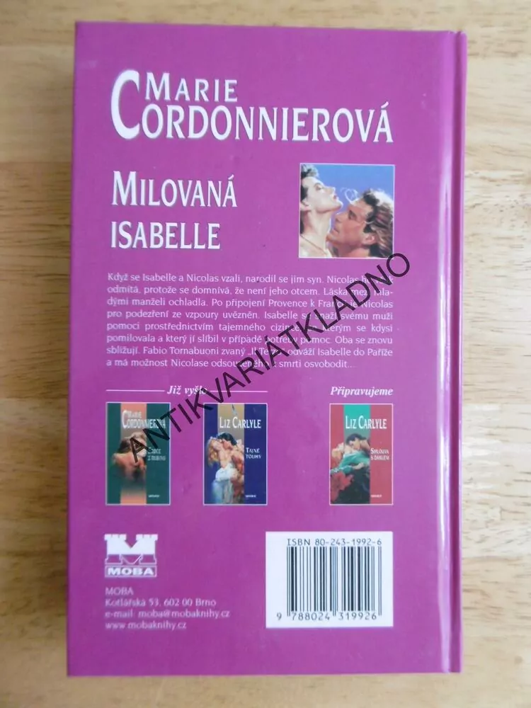 MILOVANÁ ISABELLE, MARIE CORDONNIEROVÁ
