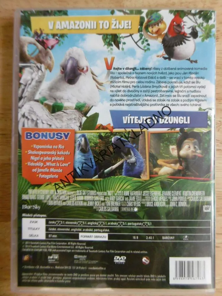 RIO 2. PAPOUŠCI, DVD FILM