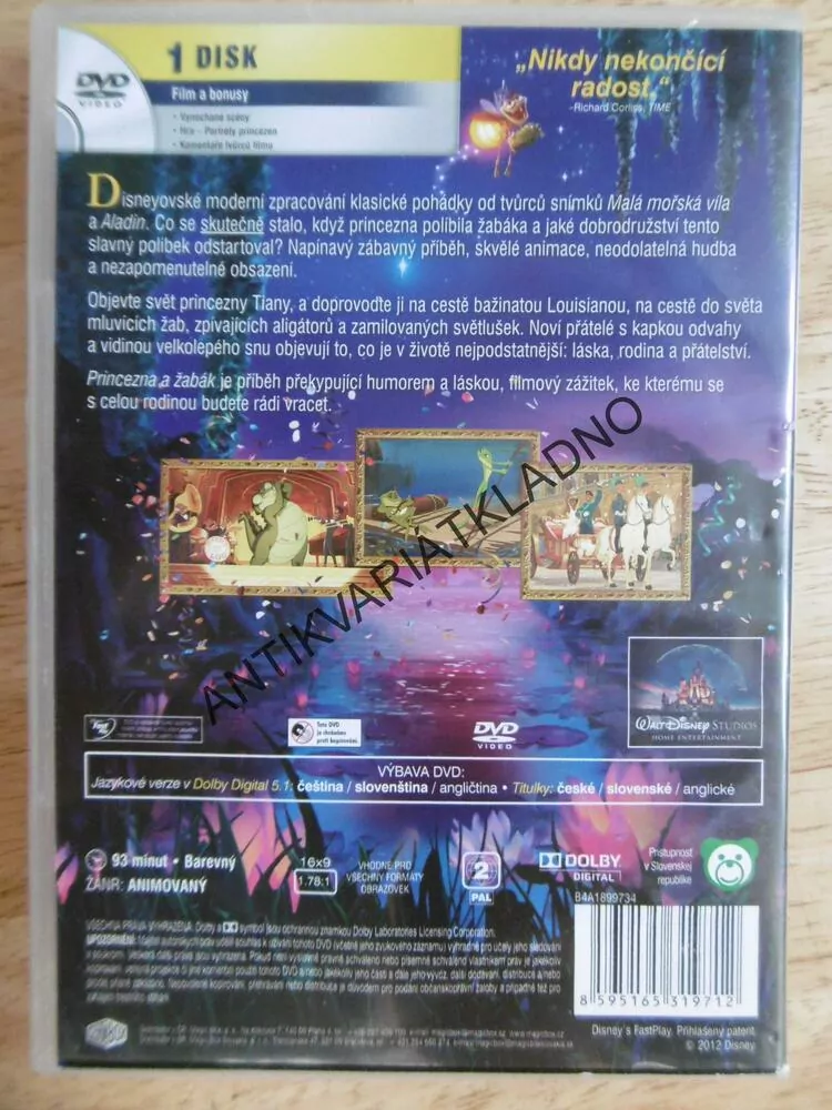 PRINCEZNA ŽABÁK,  DVD FILM