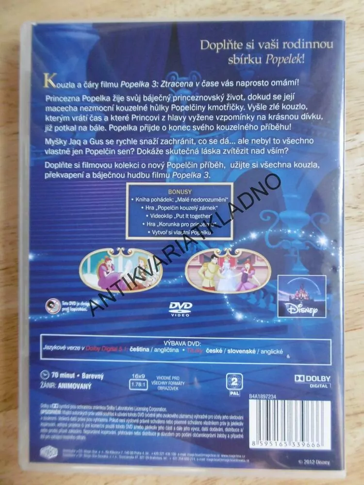 POPELKA, 3., ZTRACENA V ČASE, DVD FILM