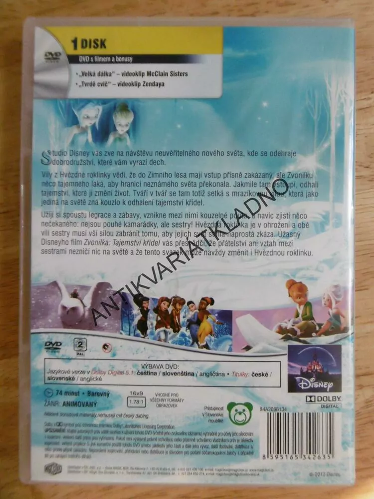 ZVONILKA A TAJEMSTVÍ KŘÍDEL, DVD FILM