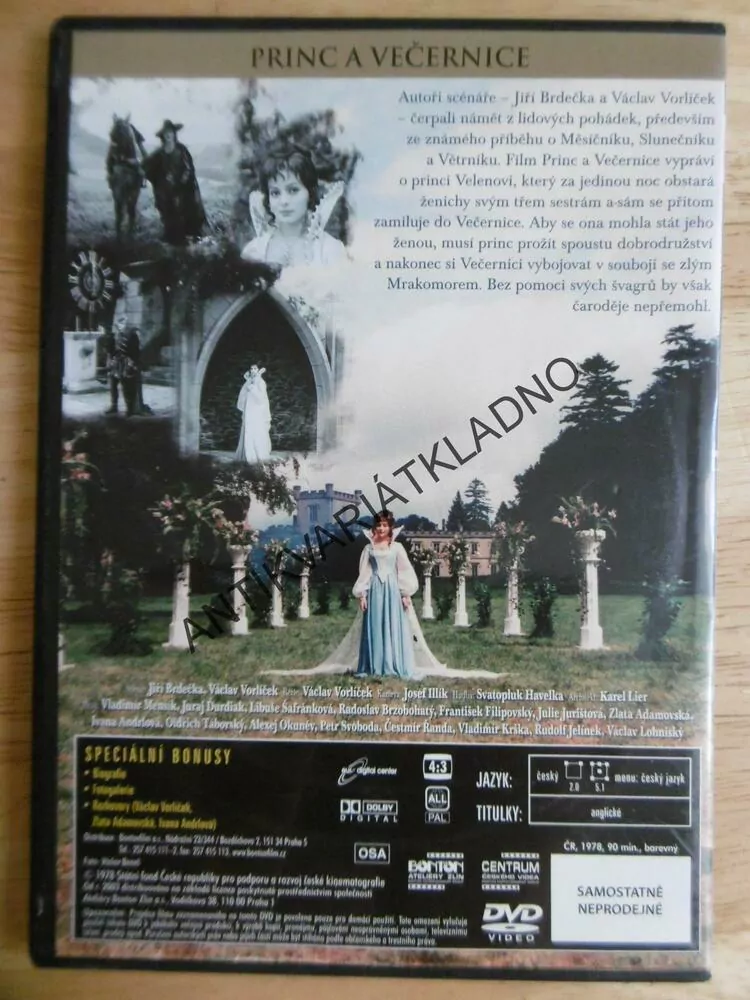 PRINC A VEČERNICE, DVD FILM POHÁDKA
