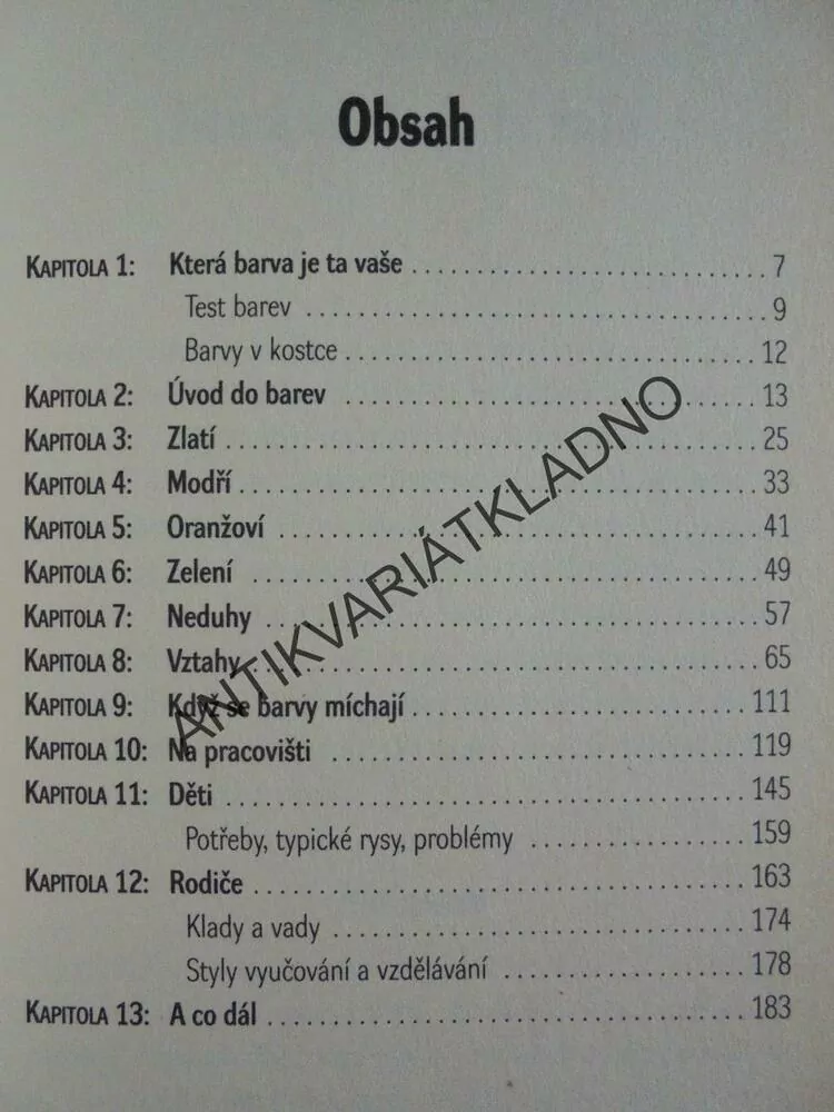 ŽIVOT PODLE BAREV, TOM MADDRON,PSYCHOLOGIE