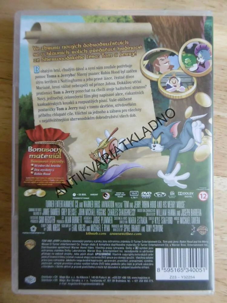 TOM A JERRY, ROBIN HOOD A VESELÝ MYŠÁK, DVD FILM