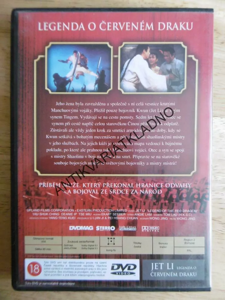 LEGENDA O ČERVENÉM DRAKU, DVD FILM