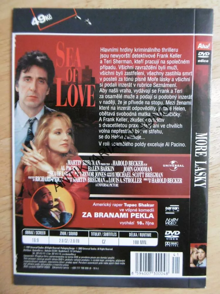MOŘE LÁSKY, AL PACINO, DVD FILM