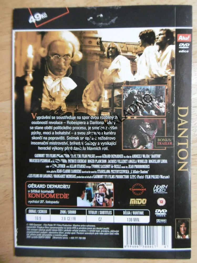 DANTON, DVD FILM