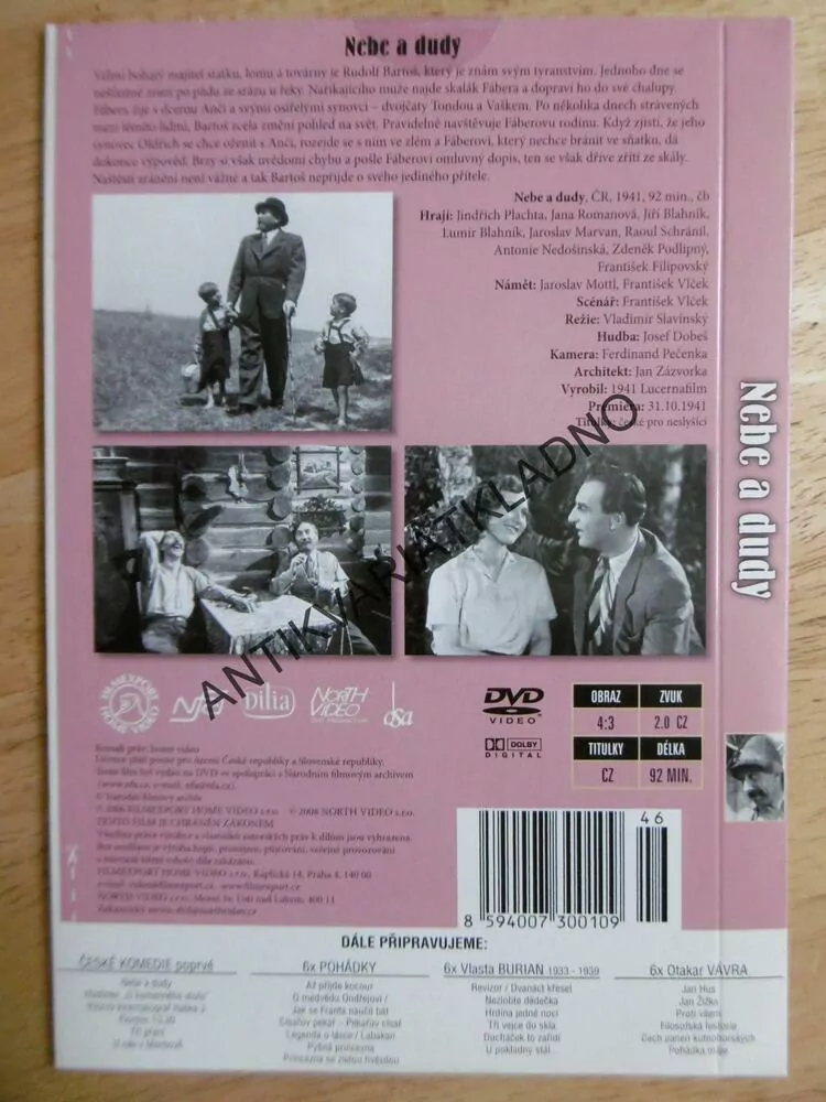 NEBE A DUDY, MARVAN, PLACHTA, DVD FILM
