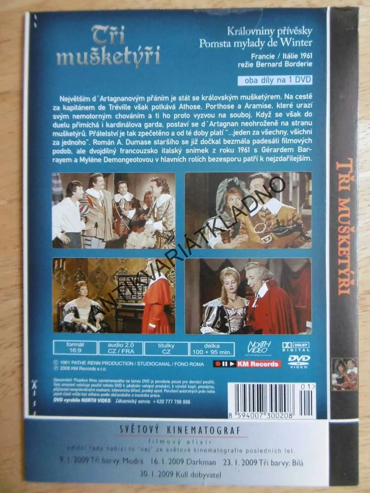 TŘI MUŠKETÝŘI, DVD FILM