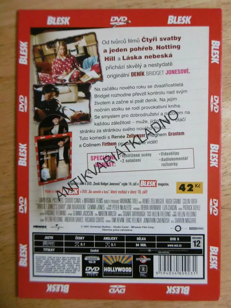 DENÍK BRIDGET JONESOVÉ, DVD FILM