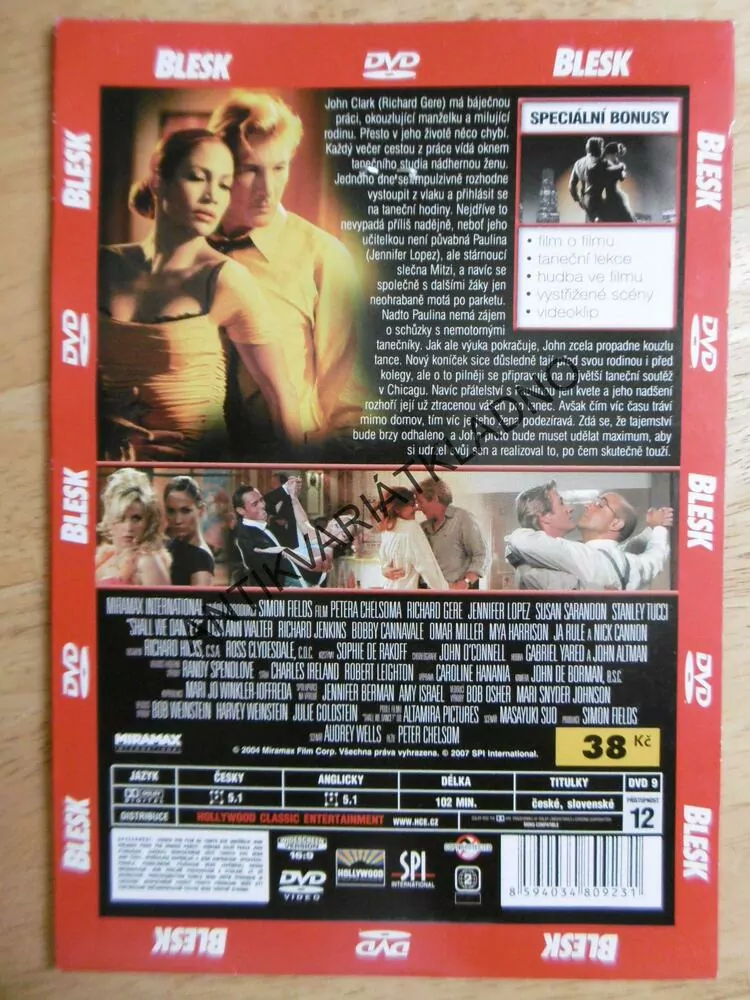 SMÍM PROSIT?, RICHARD GERE, JENNIFER LOPEZ, SUSAN SARANDON, DVD FILM